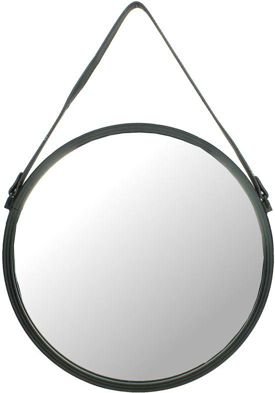 Wonderlijk bol.com | 4Goodz Brekstad Black - spiegel rond - 41x3cm - leren CX-59