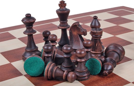 Thumbnail van een extra afbeelding van het spel Staunton No 6 schaakstukken met kistje