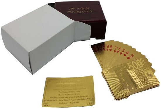 Thumbnail van een extra afbeelding van het spel Luxe Gouden Speelkaarten - Poker Kaarten Set Kaartspel - Plastic Playing Cards Geplastificeerd