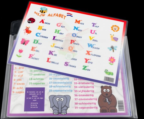 Thumbnail van een extra afbeelding van het spel ACROPAQ NL Set A4 Educatieve Prenten met illustraties Gelamineerd 30x21cm Recto-Verso Uitwisbaar - voor kinderen