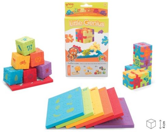 Afbeelding van het spel Happy Little Genius - 6-pack cube brain teasers