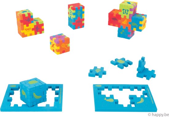 Thumbnail van een extra afbeelding van het spel Happy Little Genius - 6-pack cube brain teasers