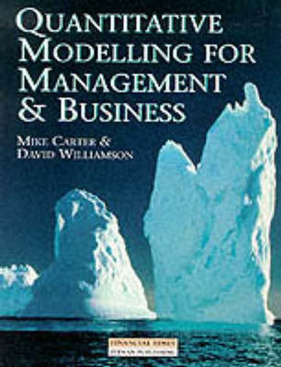 Quantitative Modelling For Management and Business