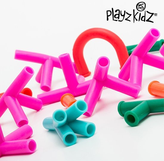 Thumbnail van een extra afbeelding van het spel Playz Kidz Spel met Drinkrietjes - 194-delig