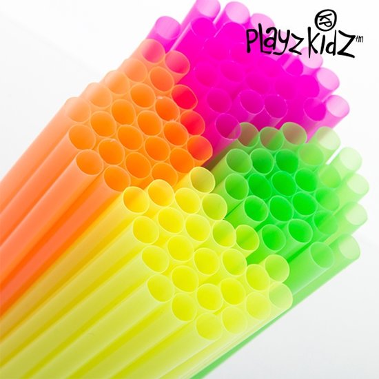 Thumbnail van een extra afbeelding van het spel Playz Kidz Spel met Drinkrietjes - 194-delig