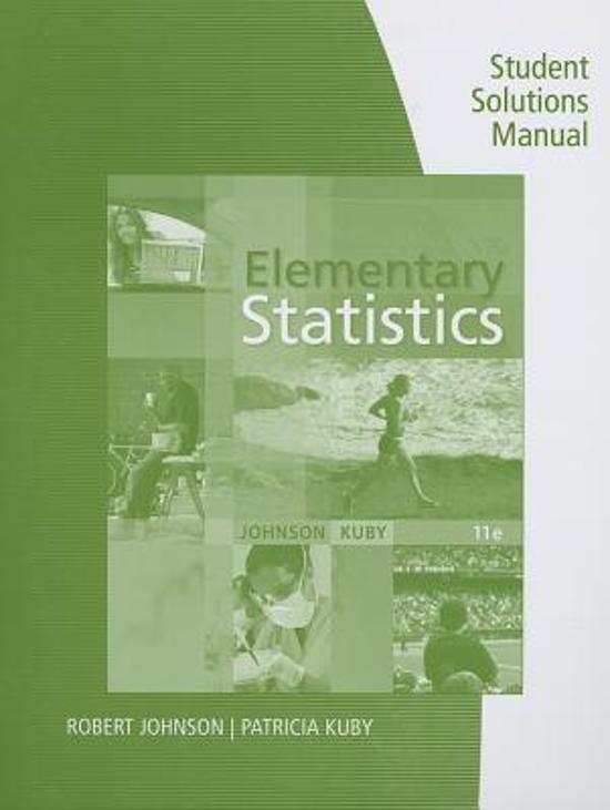 Student Solutions Manual for Johnson/Kuby\'s Elementary Statistics, 11th