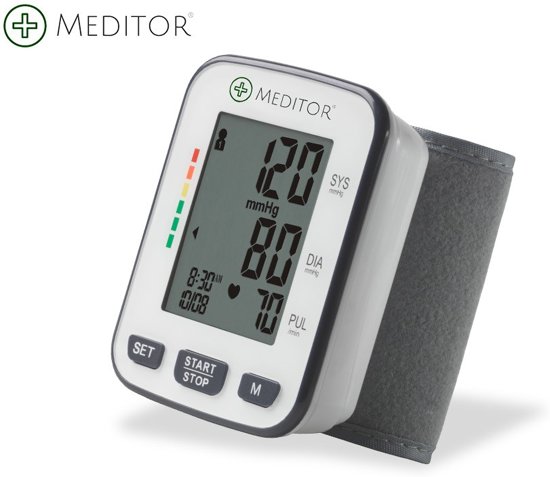 MeditorPlus™ | Automatisch|Polsbloeddrukmeter|Automatisch | Bloeddrukmeter | LCD Scherm