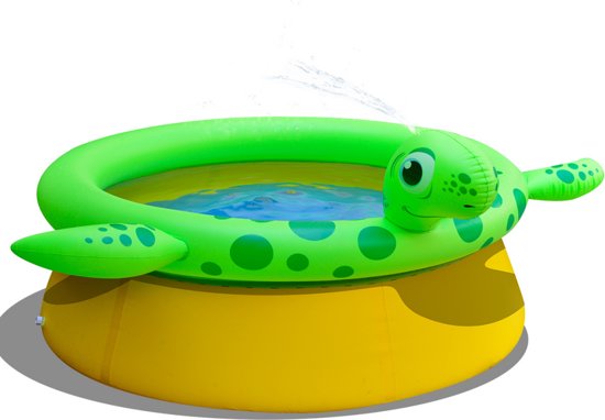 Jilong Opblaasbaar zwembad schildpad + sproeifunctie 175x62 cm 1270 L