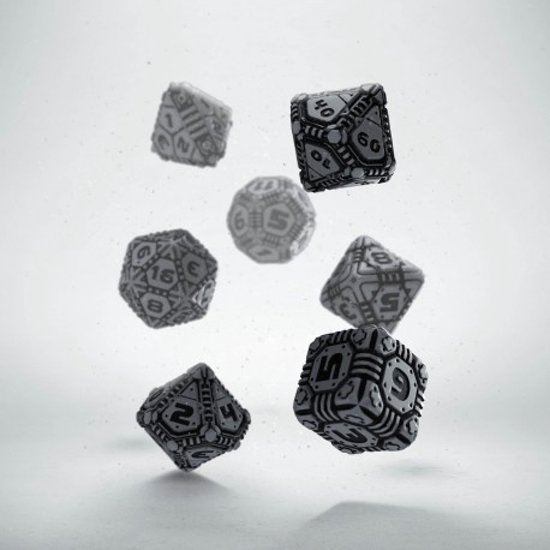 Thumbnail van een extra afbeelding van het spel 7-delige Polydice / dobbelstenen Set voor Dungeons & Dragons |Blauw met Wit