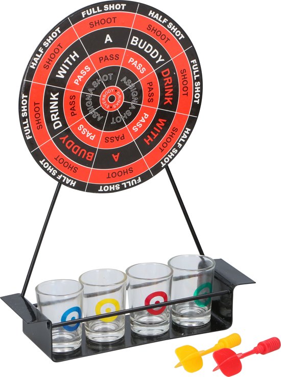 Drankspel - Drank Spel - Drinkspel - Darten - Dartboard - Magnetisch Dart Board - Dartbord - Inclusief 4 Shot glazen - Shots