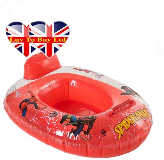 Veilig opblaasbaar babybootje spiderman, zwemring met beengaatjes.