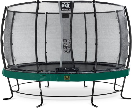 EXIT Elegant Premium trampoline ø427cm met veiligheidsnet Deluxe - groen