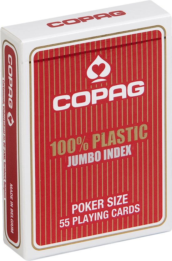 Thumbnail van een extra afbeelding van het spel Copag Plastic speelkaarten - Regular - Rood