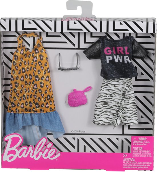 Barbie Kledingsetje Girl Power T-shirt En Lange Jurk - Set van 2 Outfits