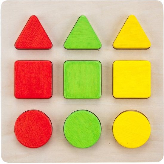 Afbeelding van het spel Sorteerbord geometrisch kleur - rubberhout
