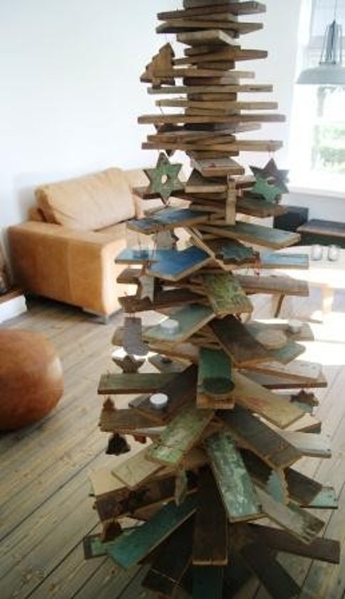 Kerstboom hout 3D Medium Scrapwood