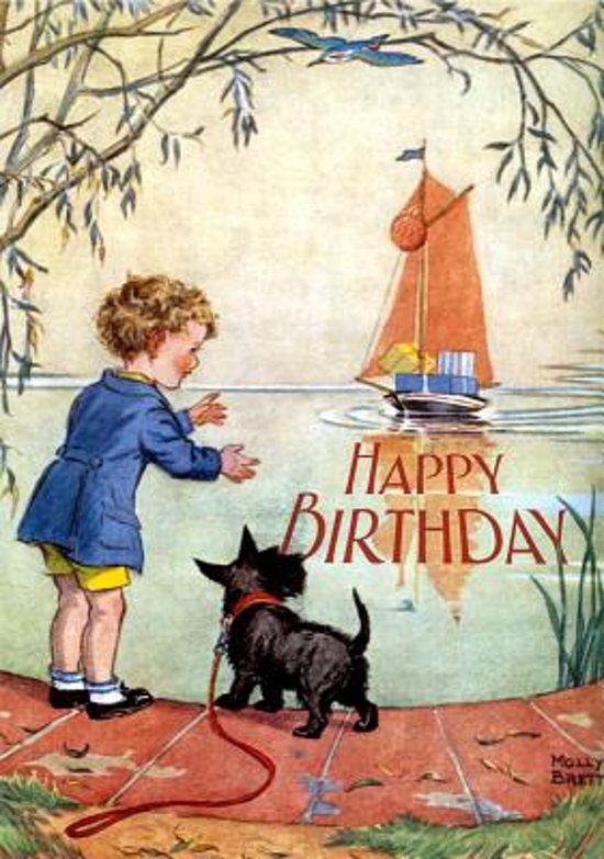 Afbeelding van het spel Boy and Scottie Dog Awaiting Birthday Boat Birthday Greeting Cards [With Envelope]