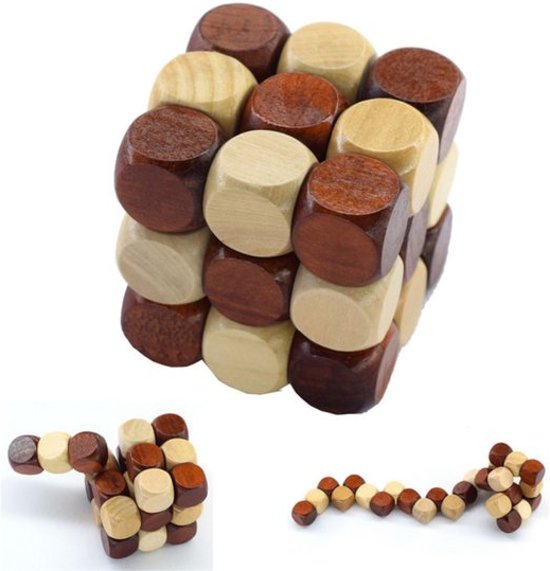 Afbeelding van het spel Puzzel kubus houten Cube denkpuzzel