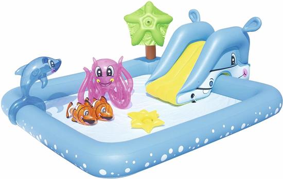 Zwembad met verschillende activiteiten met dolfijn, clown vis & octopus pool