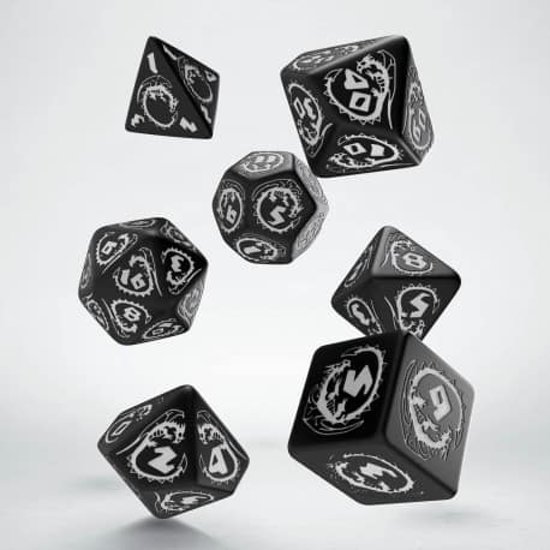 Afbeelding van het spel Chessex Polydice Set Q-Workshop Dragons Black & White
