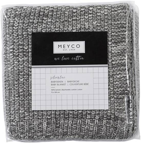 Meyco Silverline Relief Mixed wiegdeken - 75 x 100 cm - Grijs