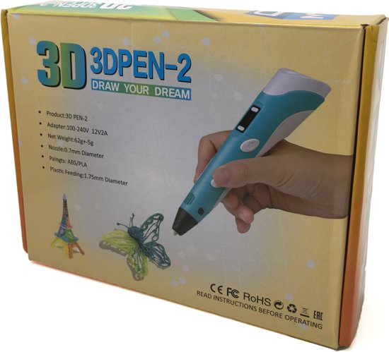 3D Pen Advanced Otiz Goods ABS & PLA  LCD 2nd-Gen incl. 3x2Meter Filaments