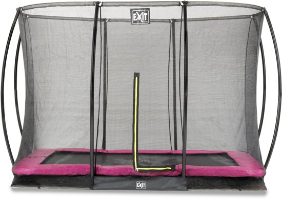 EXIT Silhouette inground trampoline 214x305cm met veiligheidsnet - roze