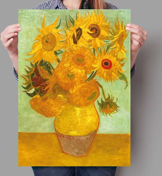 Verwonderend bol.com | Poster Vaas met 12 zonnebloemen - Vincent van Gogh - 50x70cm RT-08
