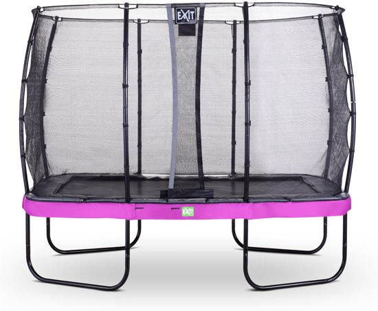EXIT Elegant Premium trampoline 214x366cm met veiligheidsnet Deluxe - paars