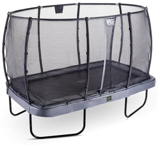 EXIT Elegant Premium trampoline 244x427cm met veiligheidsnet Economy - grijs