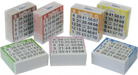 Afbeelding van het spel Bingo kaarten 1-75 gekleurd