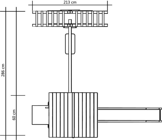 vidaXL Speelhuis met glijbaan, ladders en schommel 286x228x218 cm hout