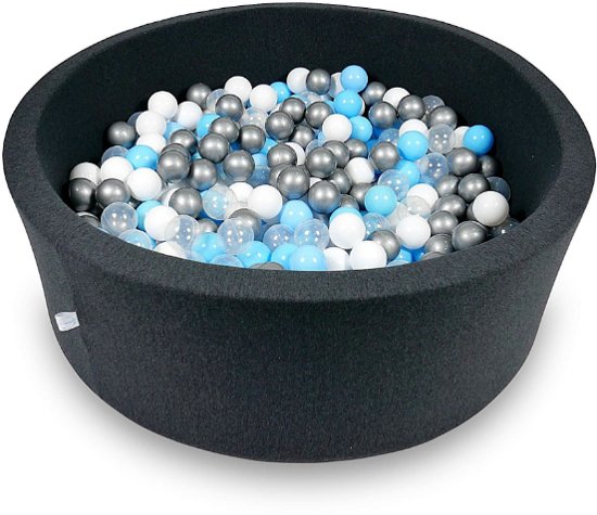 Ballenbak - 500 ballen - 115 x 40 cm - ballenbad - rond donker grijs