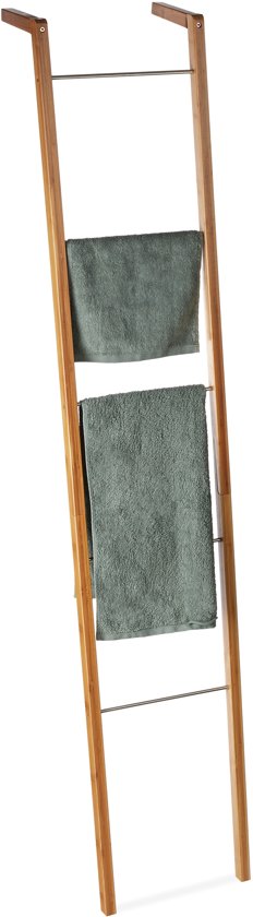 Spiksplinternieuw bol.com | relaxdays handdoekladder bamboe - handdoekhouder KW-83