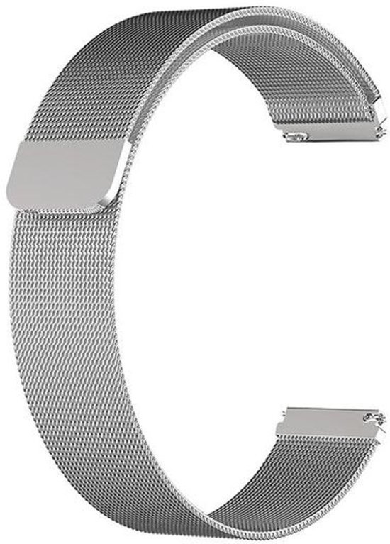 KELERINO. Milanees bandje voor Fitbit Versa (Lite) Magneetsluiting - Zilver