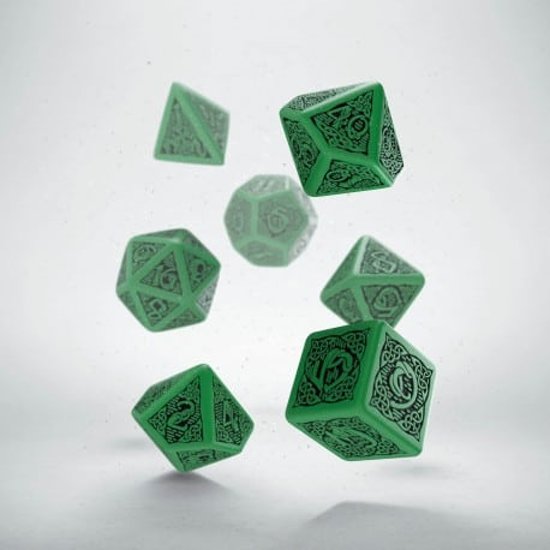 Afbeelding van het spel Polydice 7 Green & Black Celtic Q-Workshop