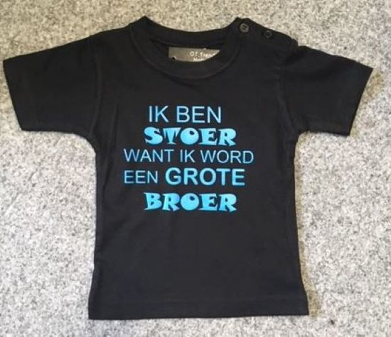 Hedendaags bol.com | Ik word grote broer t-shirt baby zwart maat 68 XJ-35