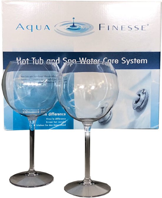 Aquafinesse Spa en Hottub waterbehandelingset met 2 gratis kunststof Gin Tonic glazen
