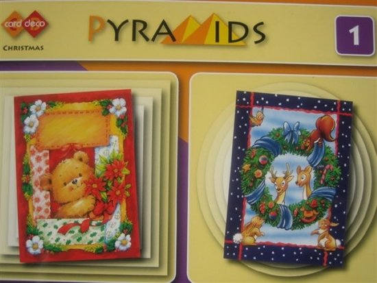 Hobby dols 1 - Christmas Pyramids piramide kaarten maken inclusief 8 knipvellen Rie Kuipers - Rie Kuipers | 
