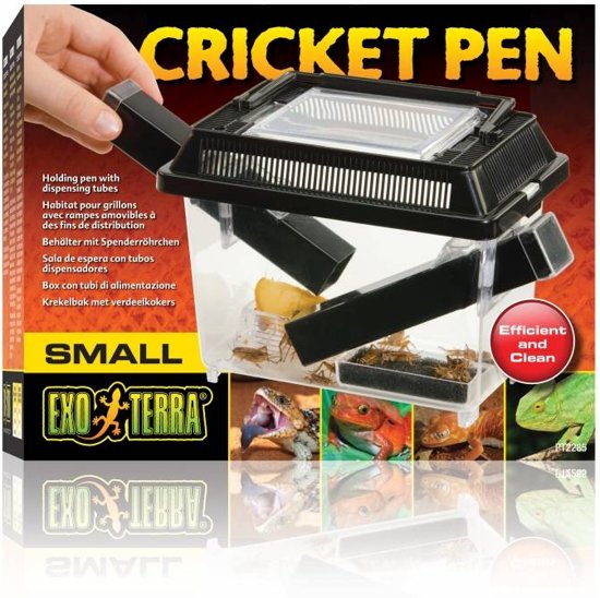 Exo Terra Cricket Pen S 3 Buizen En 2 Spons Zwart 20x15x12 cm