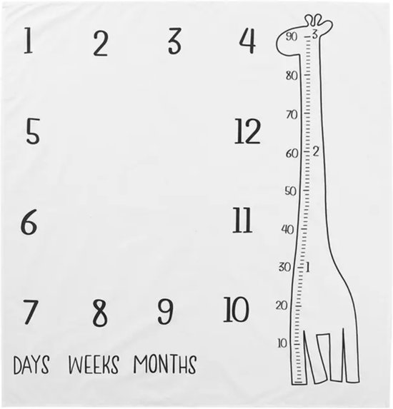 Milestone deken giraffe - Mijlpaaldeken - fotoherinnering - kraamcadeau - babyshower cadeau - foto mijlpaaldeken -