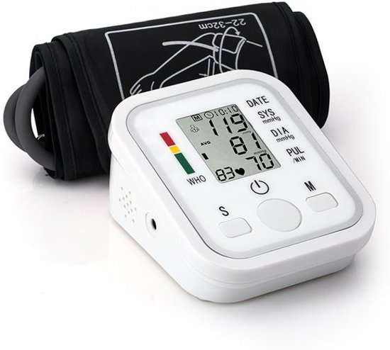 Bloeddrukmeter / bloeddruk monitor op batterijen + LCD scherm (bovenarm)