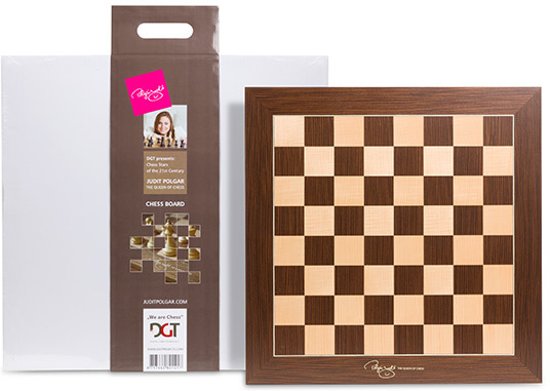 Afbeelding van het spel schaakbord Polgar Deluxe ahorn/cassia siamea, veldafmeting 55