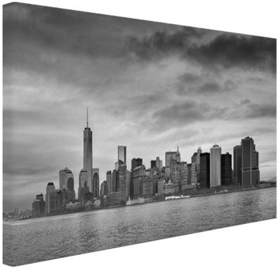 Beste bol.com | Manhattan New York in zwart-wit Canvas 180x120 cm - Foto BQ-14