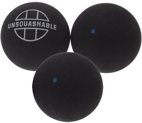 3 squashballen blauwe stip van unsquashable