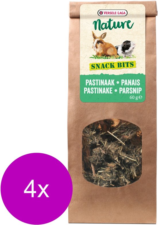 Versele-Laga Nature Snack Bits Parsnip - Knaagdiersnack - 4 x Pastinaak 60 g