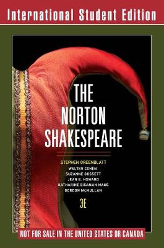 College aantekeningen Shakespeare  The Norton Shakespeare, ISBN: 9780393263121