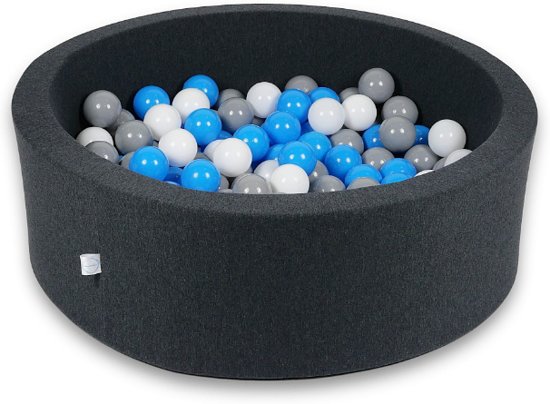 Ballenbak - 200 ballen - 90 x 30 cm - ballenbad - rond zwart