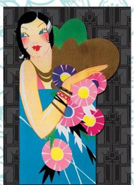 Afbeelding van het spel Flapper with Bracelets & Flowers - Deluxe Die Cut Notecards