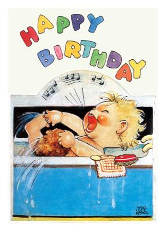 Afbeelding van het spel Baby Singing in the Bath Birthday Card